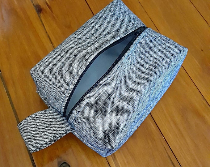 Gift for Him - Box Toiletries Bag - Travel Bag - Zipper Pouch - Gift for Her