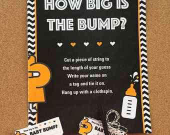 How Big is the Bump? A Baby is Brewing Coed Baby Shower Game, Guess the Size of the Belly, Baby Shower Game, Guess the size of the belly