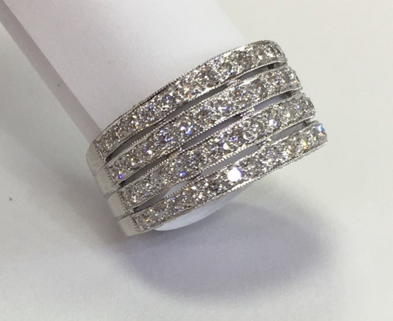 Thick wedding band or anniversary diamond ring