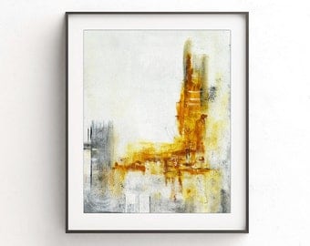 Instant download printable art abstract print raw art print yellow white painting wall decor modern print design artwork home decor gallery