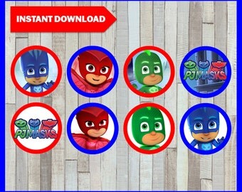 80% OFF SALE Printable Pj masks Cupcakes toppers instant download, Pj masks party Toppers, Printable Pj masks Toppers