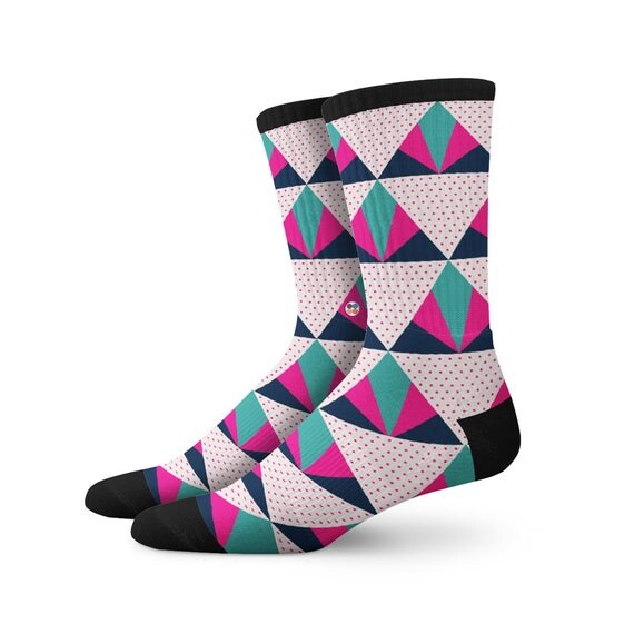 Buy 1 Get 1 Free Graphic Socks Geometric Socks Mid Century
