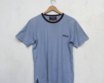 15% Sale Vintage POLO SPORT By Polo Ralph Lauren Small Embroidery Spellout Polo Stripe T-Shirt Size Size S #282