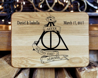 Personalized Cutting Board Harry Potter Wedding Gift Housewarming gift Gift for Couple Wedding Cutting Board Harry Potter Gift Cutting Board
