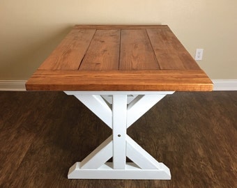 Trestle Table, Farm Table, Trestle Farm Table, Country Table, Country Dining Table, Stained Farm Table, Kitchen Table, Hand Built Table