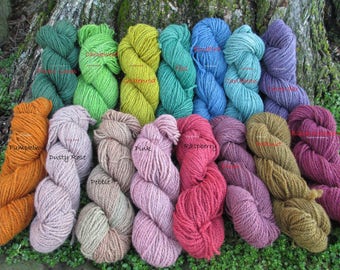 Hand dyed Worsted Weight wool yarn/organic yarn/hand dyed worsted yarn/kettle dyed yarn/farm yarn/natural yarn/sustainable yarn/Heather yarn