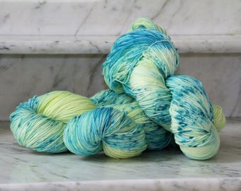 Spotted Shamrock Handpainted Superwash Merino Wool 3ply Sock Yarn
