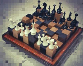 the 3D Hand made Chess set