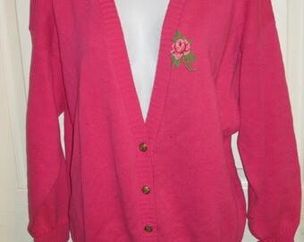 Oscar de la Renta Pink Vintage Cardigan