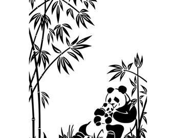 Panda Bear Graphics SVG Dxf EPS Png Cdr Ai Pdf Vector Art Clipart instant download Digital Cut Print File Cricut Silhouette Decal Vinyl