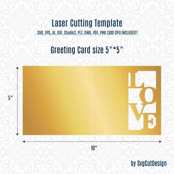 Download LOVE Greeting Card Mothers Day Mom SVG Laser Cut Template ...