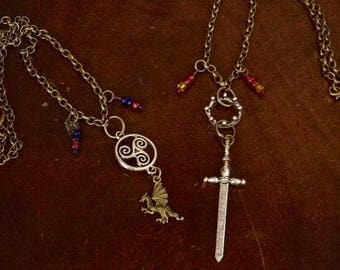 BBC MERLIN Arthur and Merlin Friendship Necklaces