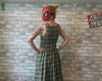 Vintage Japanese Green Tartan Dress