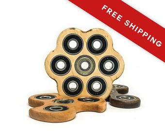 Natural Pine Handmade Honey Comb Wood Fidget Spinner Toy with Premium Bearings