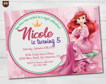 Ariel Invitation, Ariel Invite, Ariel Party, Ariel Birthday, Ariel Printable, Ariel Digital, Princess, Disney Party, Disney, HBS 13 Ariel