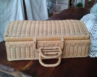 small suitcase Wicker rattan year 60