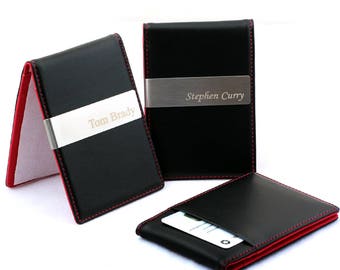 Personalised Large Red Aluminium Money Clip Engraved Gift