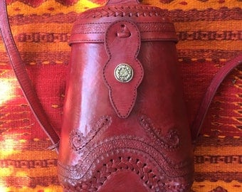 handmade leather bucket backpack