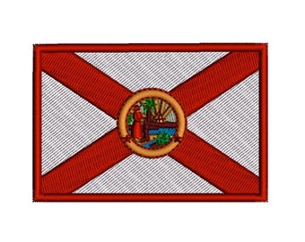 Florida State Flag Machine Embroidery Design Digital Instant Download US State Flags United States of America USA Hoop Size 4x4 in