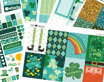 March Planner Sticker Kit - St Patricks Day - Weekly Sticker Kit - for use with ERIN CONDREN LIFEPLANNER™