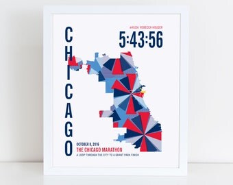 Personalized Chicago Marathoner Map