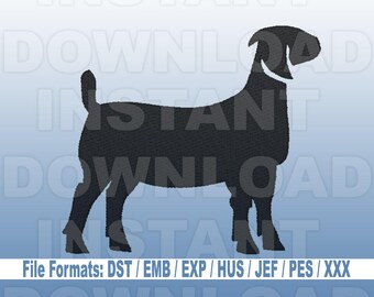 Farm Boer Goat Machine Embroidery Design -Livestock Design -4H Design- Filled Stitch -4X4 Hoop- PES File,JEF File,HUS File,dst File,exp File