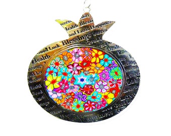 Bat Mitzvah gift, pomegranate, Jewish art, Jewish symbol, Judaica art, pomegranate decor, Pomegranate wall decoration, Pomegranate art