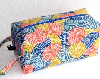 Bigger Boxy Bag Knitting Project Bag - Wound Up in multi
