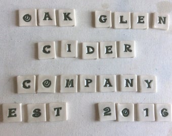 Mosaic Tile Porcelain Ceramic Letters "Felix" font Made to Order