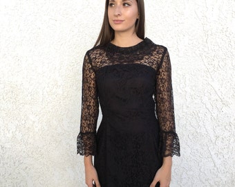 60's lace tulip sleeve dress