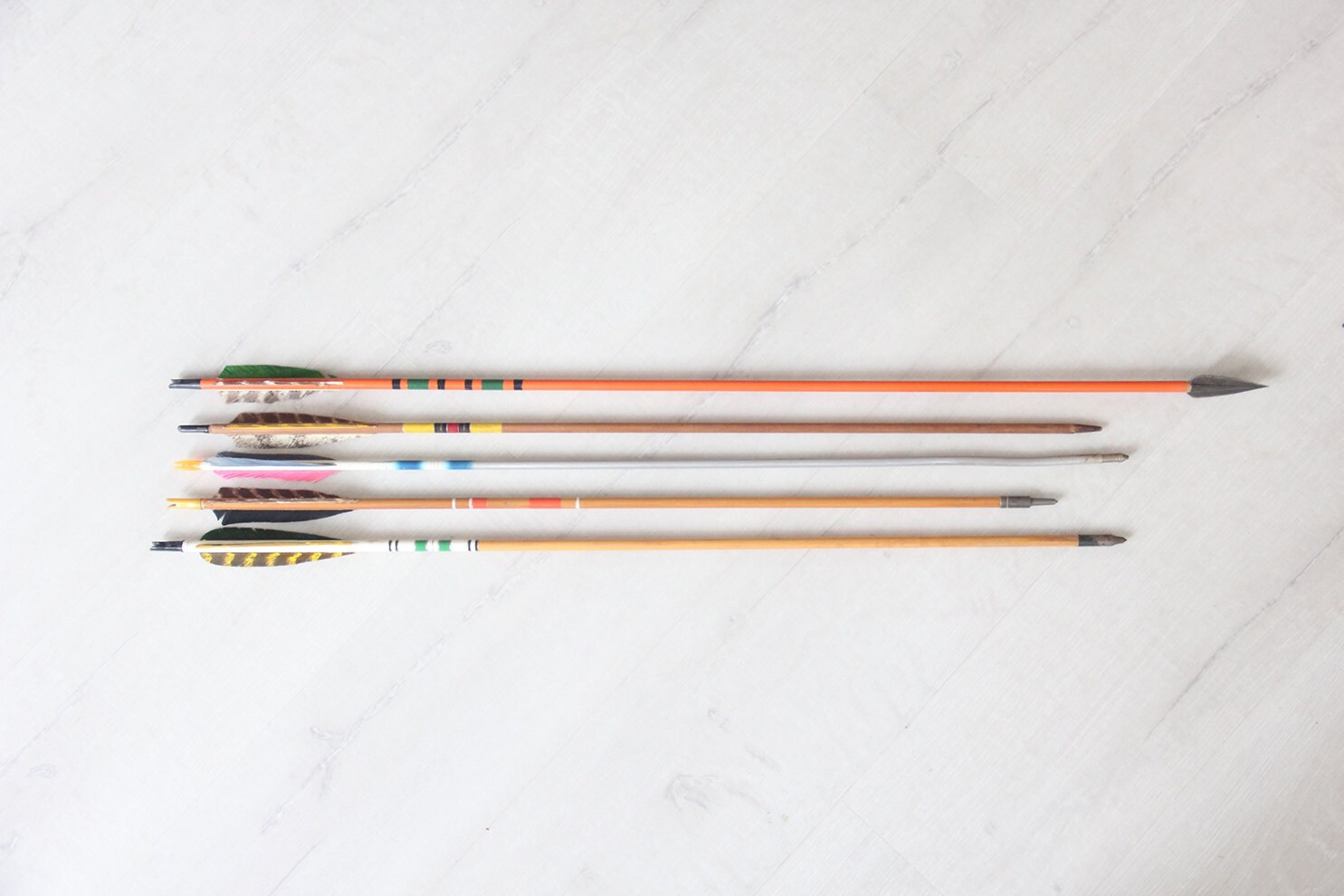 Collection of Vintage Archery Arrows Set of 5 by GallivantingGirls