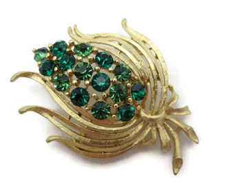 Vintage Rhinestone Brooch Art Deco