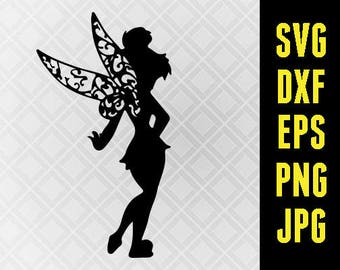 Tinkerbell SVG Disney Iron On Decal Cutting File / Clipart in Svg, Eps, Dxf, Png, and Jpeg for Cricut & Silhouette Princess Peter Pan