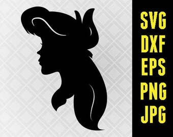 Ariel SVG Disney Iron On Decal Cutting File / Clipart in Svg, Eps, Dxf, Png, and Jpeg for Cricut & Silhouette Princess Little Mermaid Side