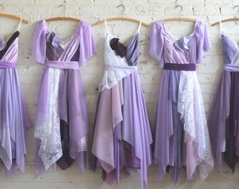 Custom Handkerchief Hem Bridesmaids Dresses