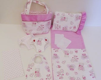 Bitty Baby Basics in Bitty Friends - Diaper Bag and Diapers with Blanket and Pillow for doll