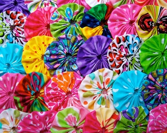 Fabric YO YO Applique 1 1/2 Inch 50 Quilting Bobby Pin Barrette Hair Clip Trim