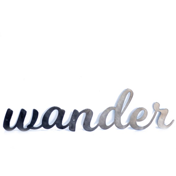 Wall Hanging Metal Word Art Wander