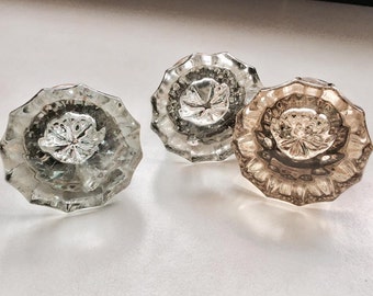 Antique Restoration Hardware Glass doorknobs architectural hardware restoration knobs Set of three