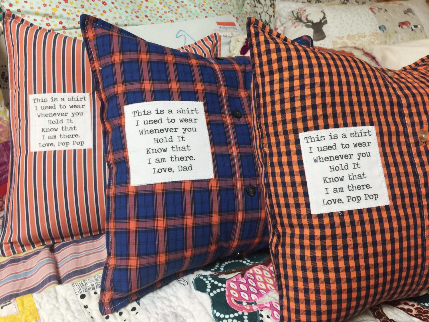 Granddads Shirt Pillow made with your loved ones button up