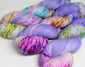 Hand Dyed  Speckled Sock Yarn - SW Sock 80/20 - Superwash Merino Nylon - 400 yards  - Happy Holi