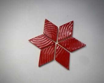 Christmas Red Diamond shaped Mosaic Tiles