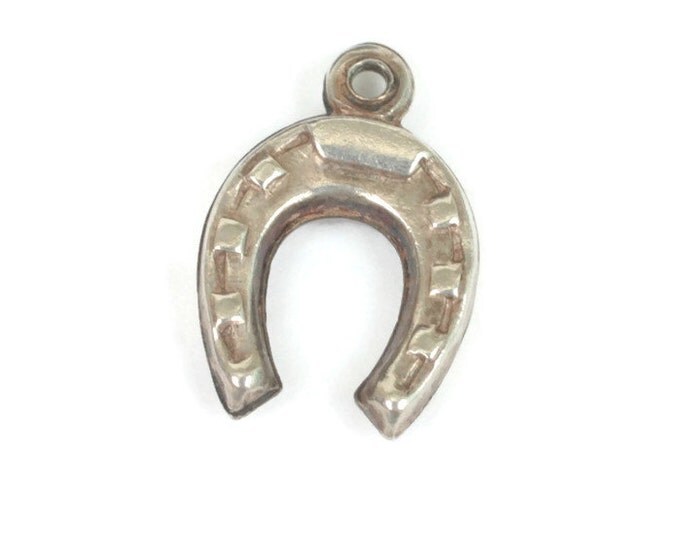 Sterling Silver Horseshoe Charm for Bracelet Smaller Vintage