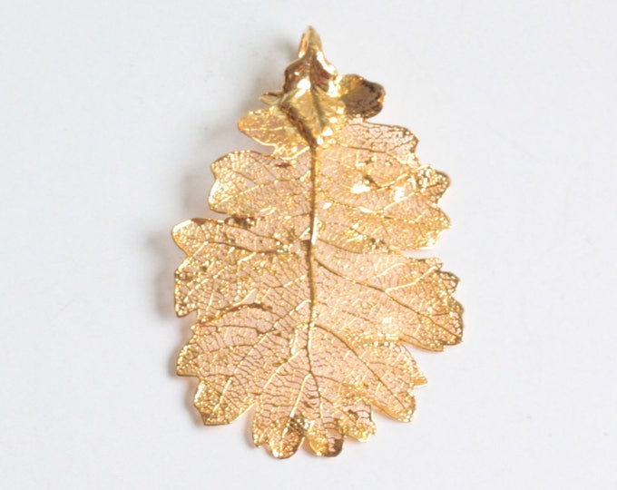 Gold Dipped Leaf Pendant Craft Jewelry Supply
