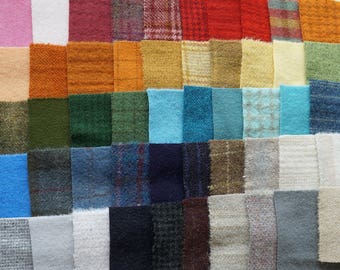 SALE Hand Dyed Felted Wool Scraps Bundle Number 1267 By Quilting Acres