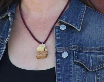 michigan necklace - michigan jewelry - state necklace - wine cork necklace - michigan gift - michigan pendant - wine lover gift - going away