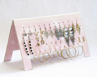 Pink Earring Holder Stand Earring Storage Earring Hanger Earring Frame Earring Tree Jewelry Organizer Jewellery Travel Organizer Rose Quartz