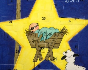 A Child Is Born Christmas Tradition Advent Countdown Calendar Star Jesus Bible Verses