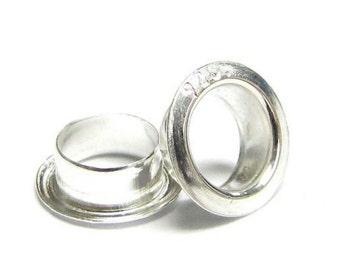 6pcs x .925 Sterling Silver 9mm Grommet Eyelet Rivet (5mm Hole) Fit European Glass/Stone Charm Beads #ss186