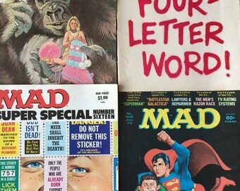 Mad Magazines Super Special Issue #16(1975), #163, #192, #208 Feldstein,Davis,Drucker Complete Issue lot of 4